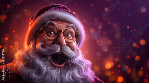 Funny Photo of Surprised Santa Claus