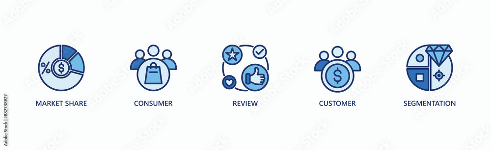 Customer Market Analysis Banner Web Icon Vector Illustration Concept With Icon Of Market Share, Consumer, Review, Customer, Segmentation Customer Market Analysis Banner Web Icon Vector Illustration Concept With Icon Of Market Share, Consumer, Review, Customer, Segmentation