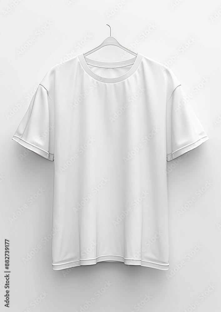 3D render of T-shirt mockup for brand advertising, placed on white background 3D render of T-shirt mockup for brand advertising, placed on white background