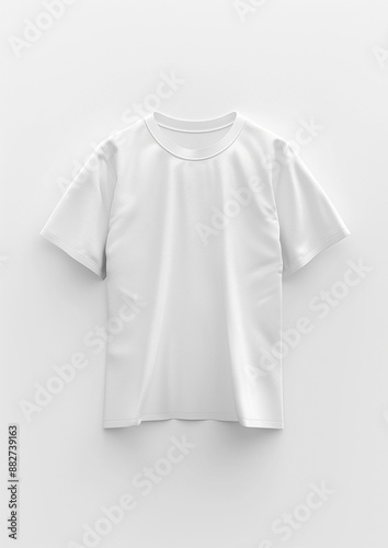 T-shirt mockup on white background for brand advertising, 3D render