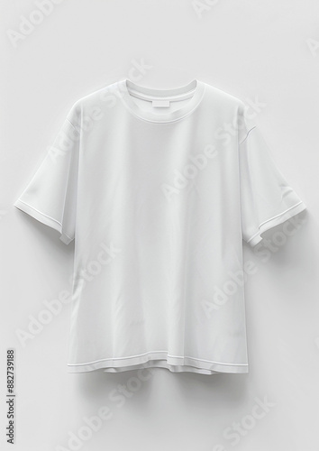 3D render of T-shirt mockup for brand advertising, placed on white background