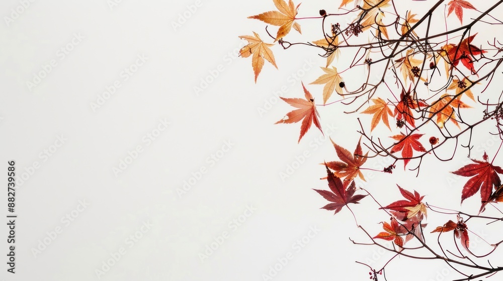Fall Leaf Frame. Autumn falling maple leaves isolated on white background. Fall foliage wallpaper Fall Leaf Frame. Autumn falling maple leaves isolated on white background. Fall foliage wallpaper