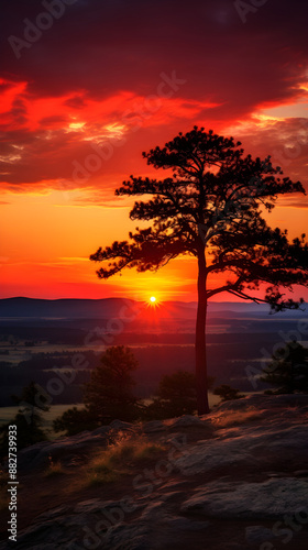 Serenity of Nature: Captivating Sunset Over a Peaceful Landscape © Brett