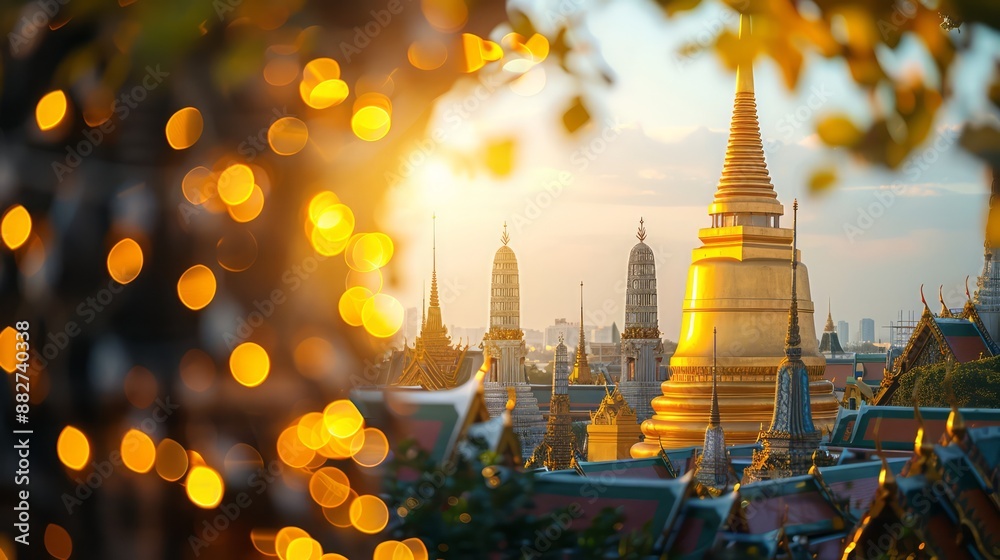 Fototapeta premium defocused bangkok background, gradient color, copy space, banner, perfect for advertisement