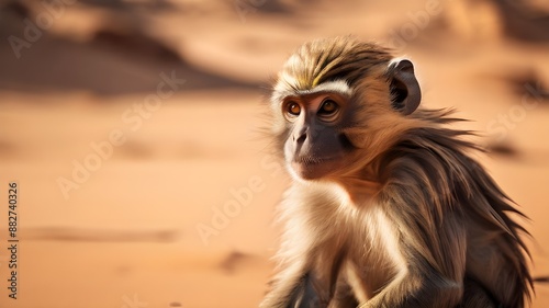 monkey sitting in deseart