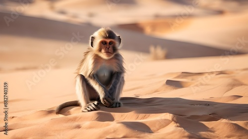 monkey sitting in deseart