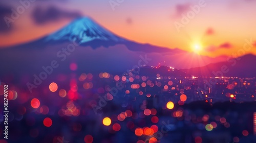 Mount Fuji at Sunset: A bre...