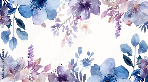 Watercolor Floral Border: A...