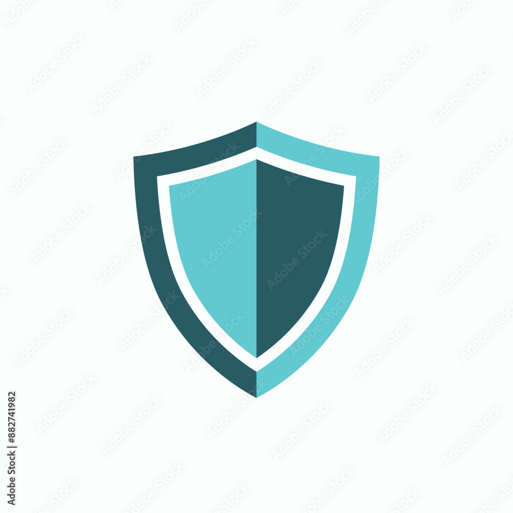 Blue shield icon. Vector illustration	