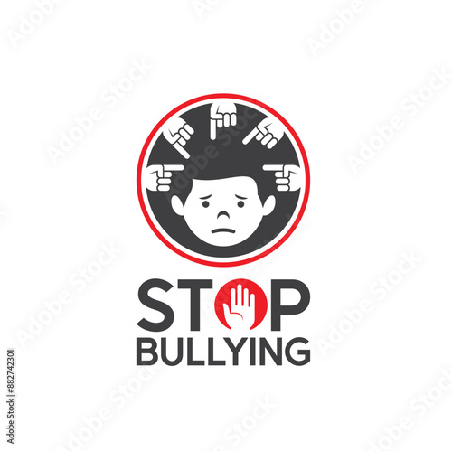 symbol of stop bullying, bullying icon, vector art.