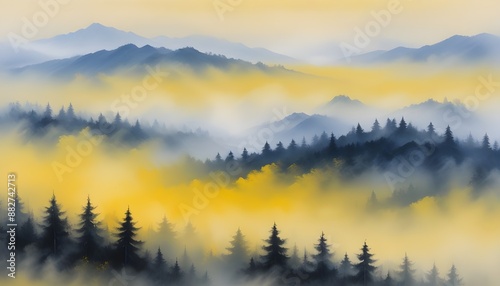 Clear Plain Shiny Warm Soft Vintage Bokeh Cloudy Wave Like Geometric Yellow Background or Texture
