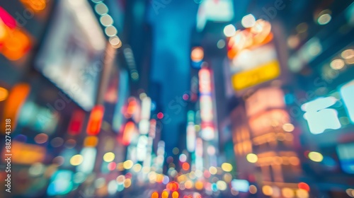 Festive blur of colorful li...