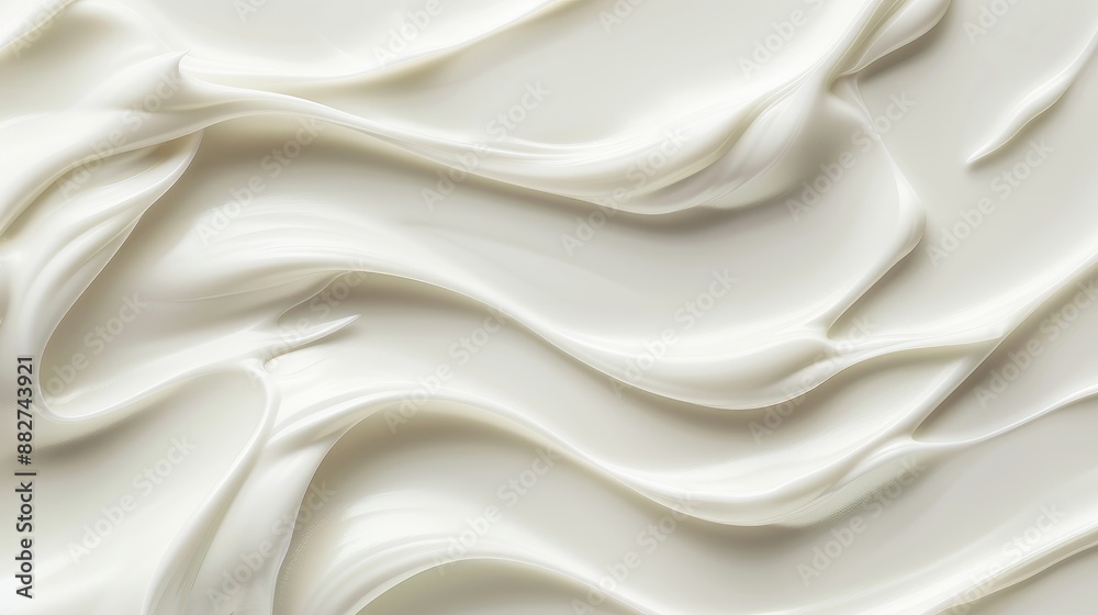 Fototapeta premium Creamy white lotion skincare or yogurt background pattern