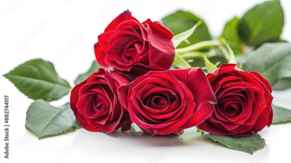 Crimson roses isolated on white background Crimson roses isolated on white background