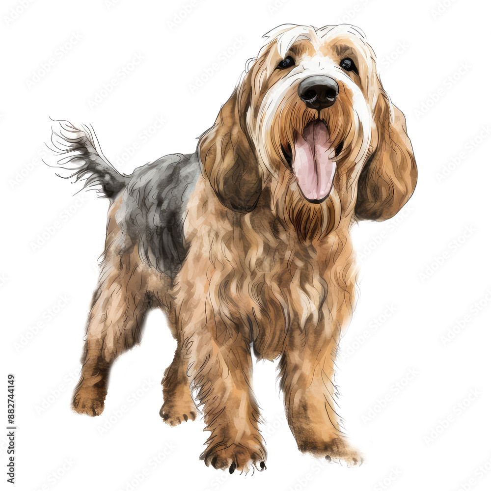 Illustration of Otterhound Dog, Hound Group Dogs in a White Background Illustration of Otterhound Dog, Hound Group Dogs in a White Background