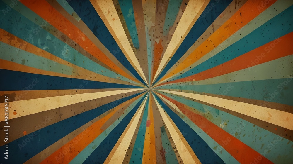 retro starburst sunburst background pattern in retro color palette of ...