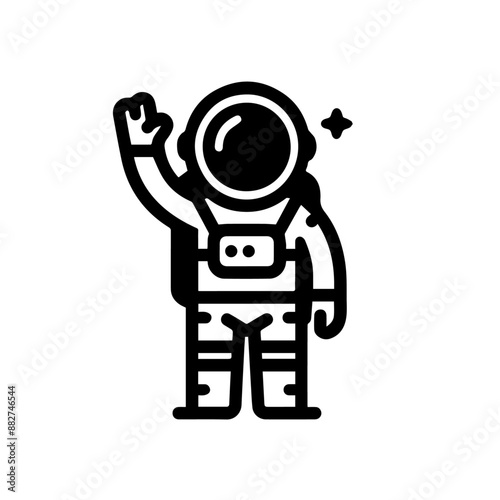 Astronaut Outline Illustration Vector Set. Astronaut Silhouette Black Vector Illustration, Astronaut Silhouette in spacesuits, Spaceman Silhouette..