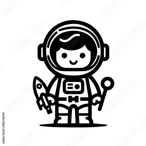 Astronaut Outline Illustration Vector Set. Astronaut Silhouette Black Vector Illustration, Astronaut Silhouette in spacesuits, Spaceman Silhouette..