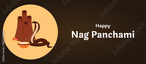 Happy Nag Panchami Indian Festival Celebration  photo