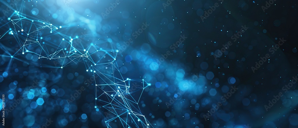 Futuristic blue digital background with network connections and glowing particles technology concept Futuristic blue digital background with network connections and glowing particles technology concept