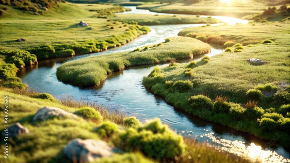 Green Grass Breath taking Stream Landscape Background Featuring Pasture, Sward, and Herbage Textures for Nature Posters, Wallpapers, Headers and Graphic Assets Green Grass Breath taking Stream Landscape Background Featuring Pasture, Sward, and Herbage Textures for Nature Posters, Wallpapers, Headers and Graphic Assets