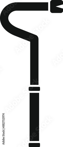 Simple vector illustration of a crowbar, a tool commonly used for removing nails or prying objects apart