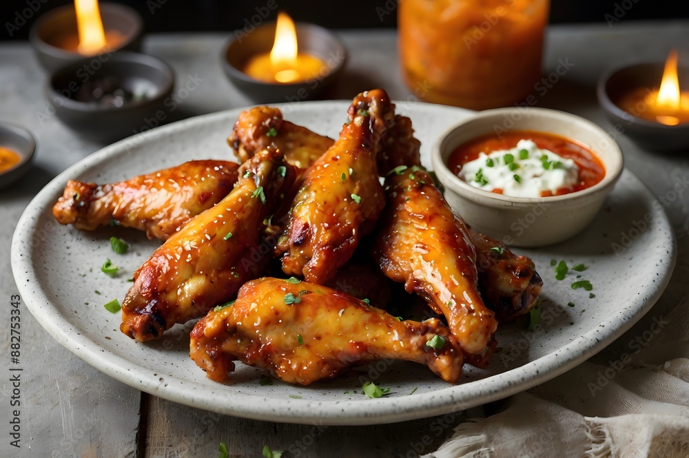 Spicy Feast Flame-Kissed Chicken Wings image Generated by Ai Spicy Feast Flame-Kissed Chicken Wings image Generated by Ai