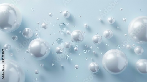 Wallpaper Mural White Spheres on Blue Background Torontodigital.ca