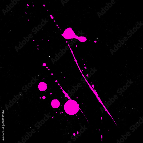 Black Background Hand drawn stylized grunge bird droppings set black and white. Flat blots set style vector illustration, seamless illustration of bright drops of paints on a black background. photo