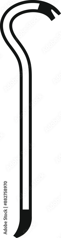 Crowbar icon in black simple style isolated on white background Crowbar icon in black simple style isolated on white background
