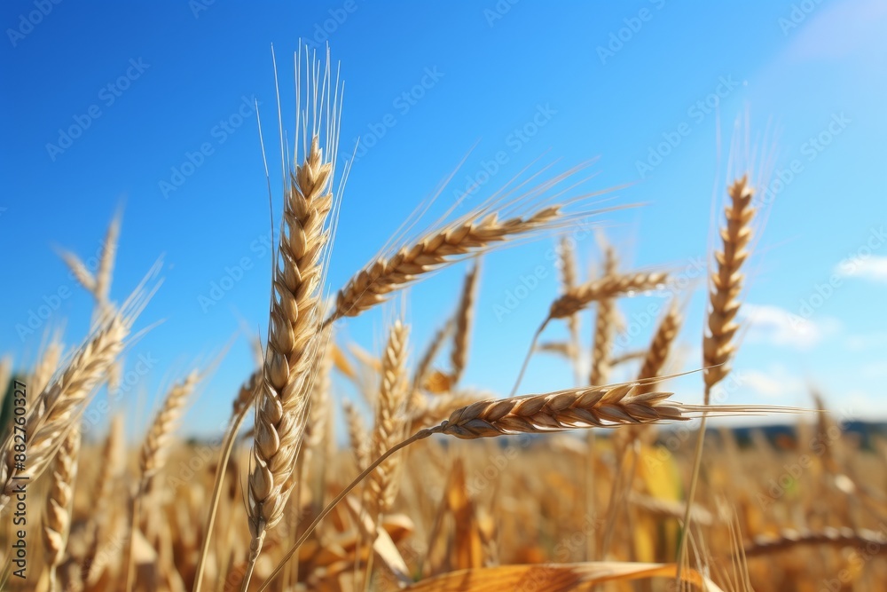 Serene and beautiful boundary of a golden wheat field forming a stunning natural border Serene and beautiful boundary of a golden wheat field forming a stunning natural border