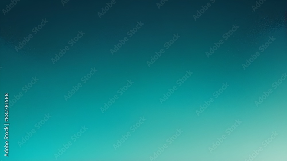 Obraz premium Teal green blue grainy color gradient background glowing noise texture cover header poster design