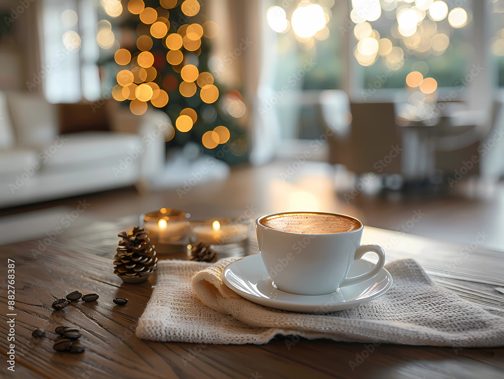 A cup of coffee in the morning, Christmas A cup of coffee in the morning, Christmas