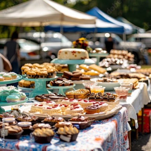 A Table Full of Freshly Baked Treats at a Summer Market