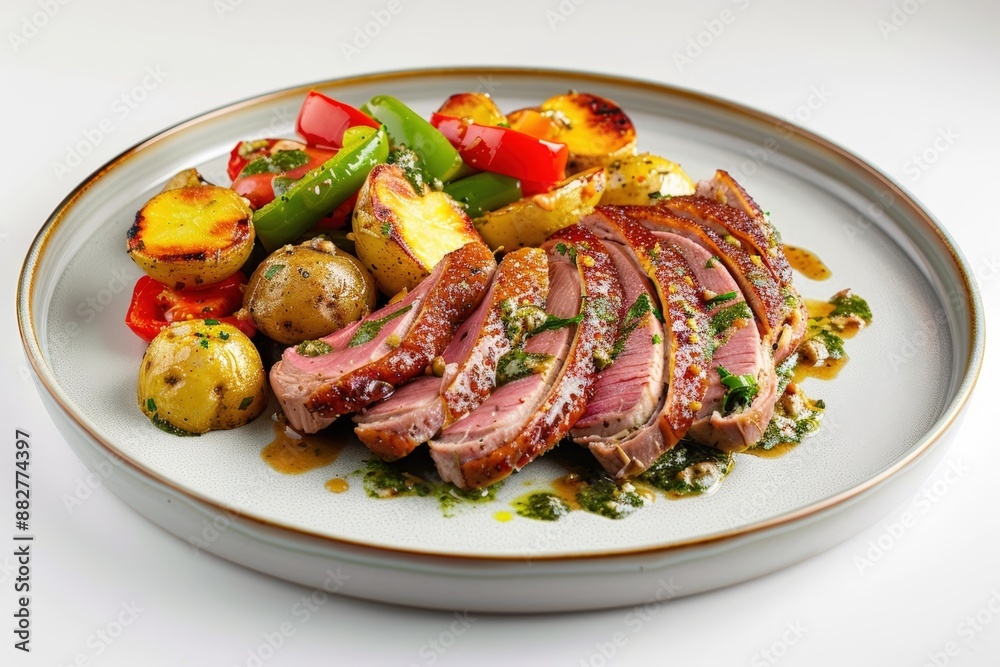 Mouthwatering Duck a la Pizzaiola with Sautéed Vegetables and Herbed Sauce Mouthwatering Duck a la Pizzaiola with Sautéed Vegetables and Herbed Sauce