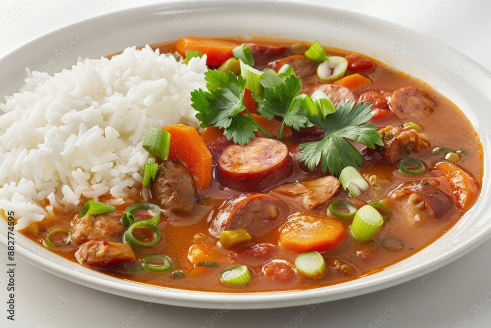 Unforgettable Duck and Andouille Sausage Gumbo with Steamed Rice Unforgettable Duck and Andouille Sausage Gumbo with Steamed Rice