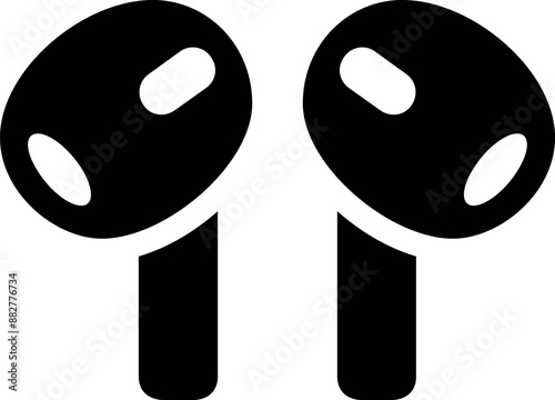 A pair of wireless earbud headphones line art vector icon for apps and websites
