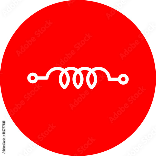 Inductor Vector Line White Circle Red