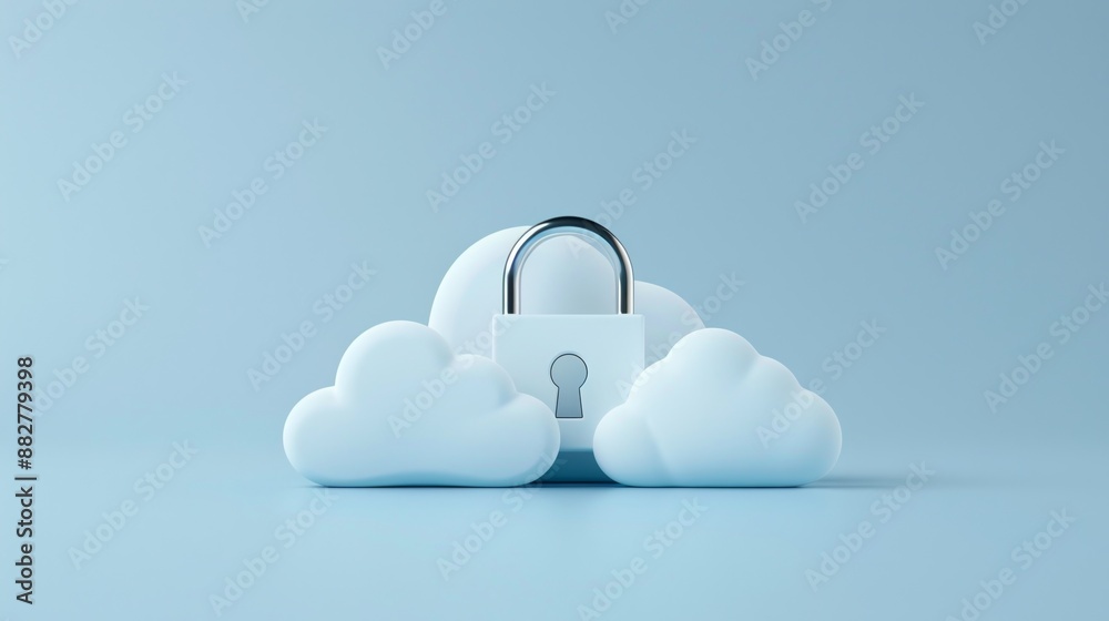 Cloud Security Concept with a Lock. Cloud Security Concept with a Lock.