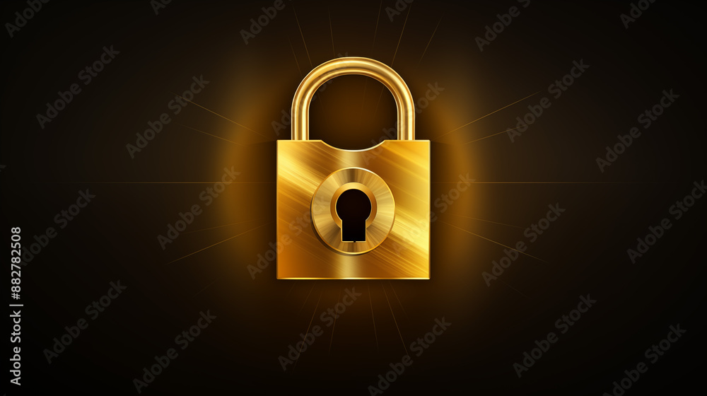 lock simple icon for Cyber security data protection business technology privacy gold on black background. 4k lock simple icon for Cyber security data protection business technology privacy gold on black background. 4k