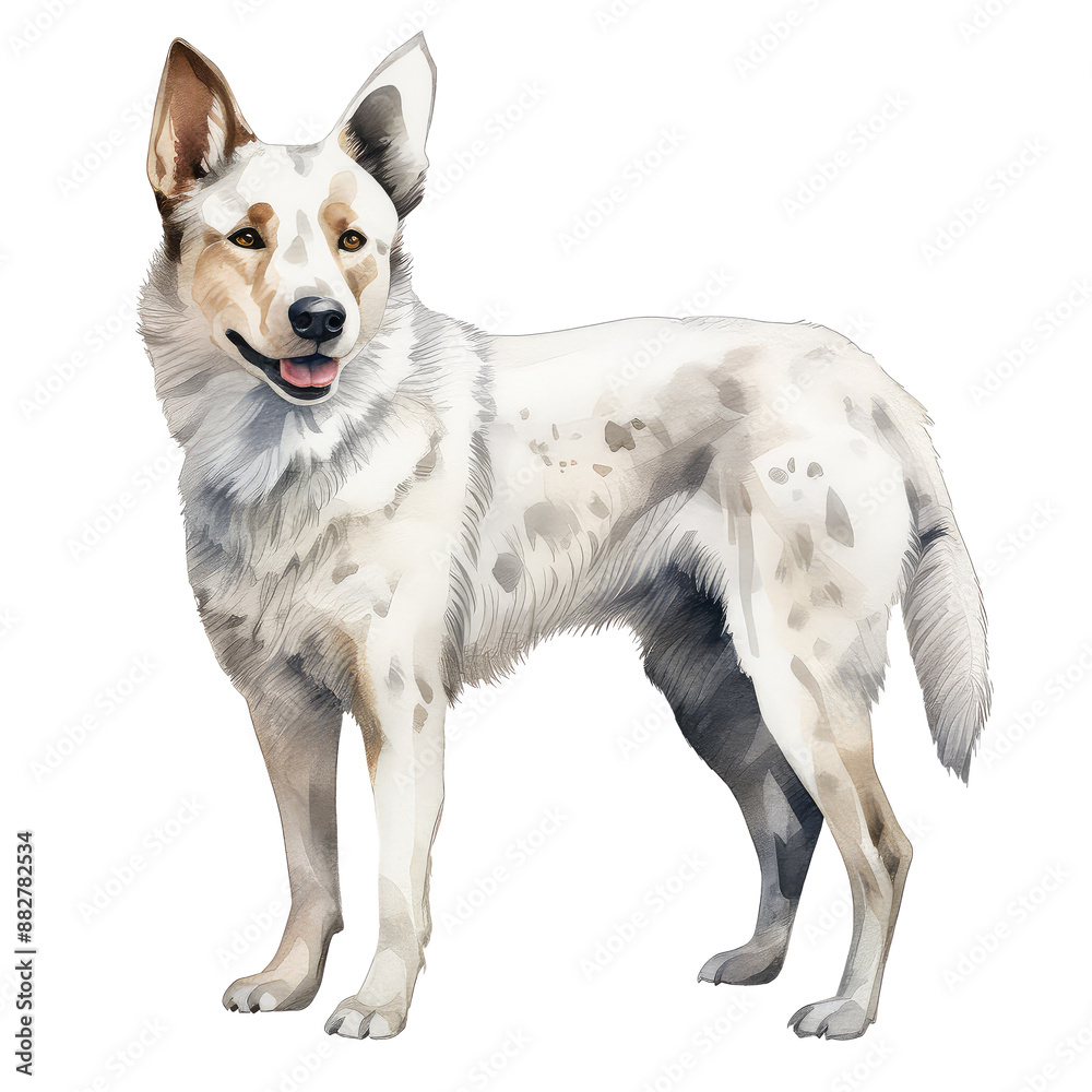 Illustration of Australian Cattle Dog in a white background. Illustration of Australian Cattle Dog in a white background.