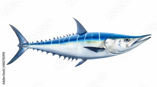 Blue Marlin on White Background