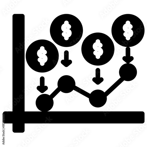 Investment icon set. Containing investor, mutual fund, asset, risk management, economy, financial gain, interest and stock icons. Solid icon collection.