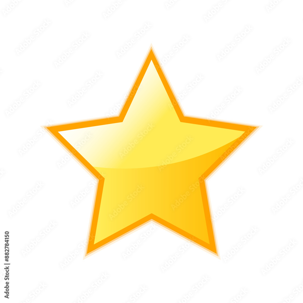 Golden star on white background Golden star on white background