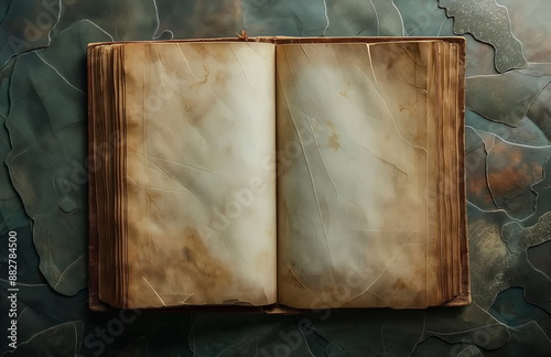 old book inside with blank pages