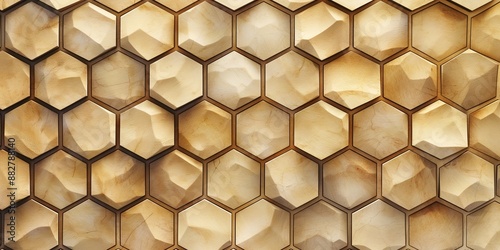 Fototapeta Naklejka Na Ścianę i Meble -  Geometric wooden hexagon texture background design concept