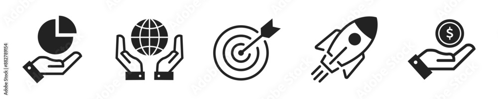Business icon set. Set of 5 outline icons related to business. Linear icon collection. Business outline icons collection. Editable stroke. Vector illustration. Business icon set. Set of 5 outline icons related to business. Linear icon collection. Business outline icons collection. Editable stroke. Vector illustration.
