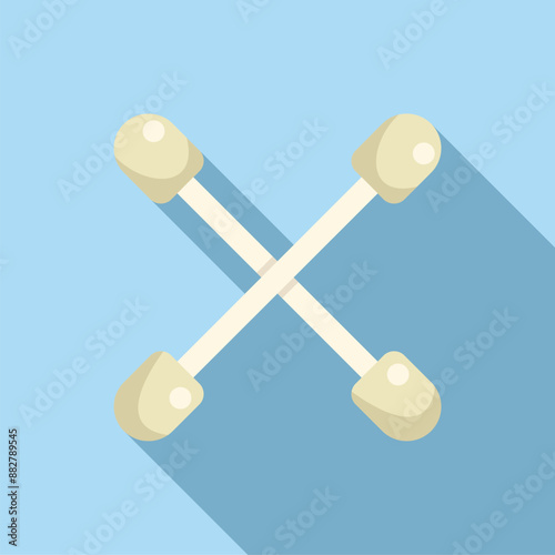 Two cotton swabs crossing with each other making a cross shape
