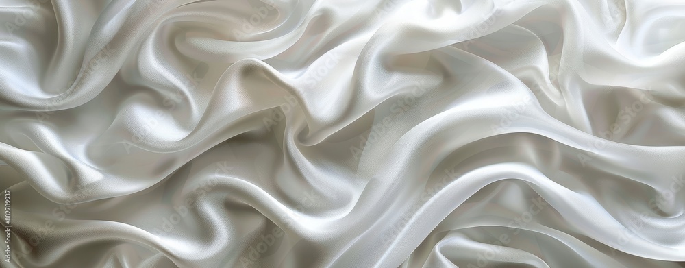 Close Up of Wrinkled Silver Fabric With Soft Light