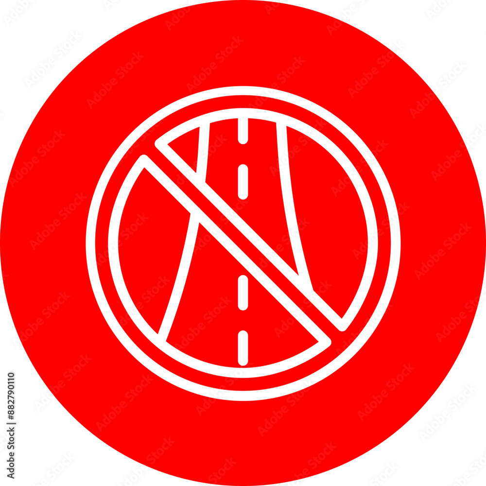 Sealed Road Vector Line White Circle Red Sealed Road Vector Line White Circle Red